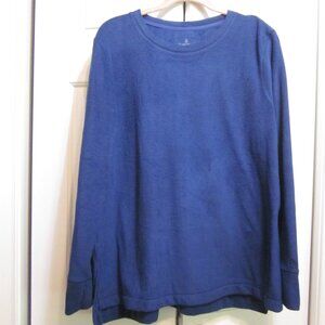 Cuddl Duds Navy Fleece Tunic Sz L